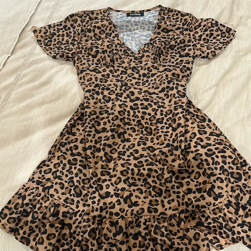Clothink Size L Cheetah Print Dress